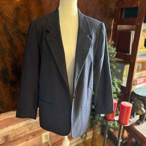 Sag Harbor Petite Navy Blue Wool Blazer – Size 12P